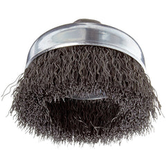 ‎Vortec Pro 3″ Crimped Wire Cup Brush, .014″ Steel Fill, 5/8″-11 UNC Nut, Retail Pack - Americas Industrial Supply