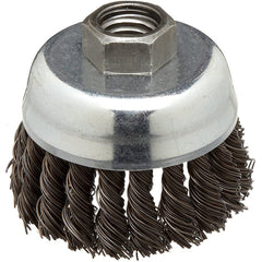 ‎Vortec Pro 2-3/4″ Knot Wire Cup Brush, .020″ Steel Fill, M14 × 2.0 Nut, Retail Pack - Americas Industrial Supply