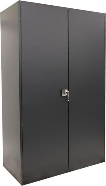 Valley Craft - 3 Shelf Security Storage Cabinet - Steel, 48" Wide x 24" Deep x 72" High, Gray - Americas Industrial Supply