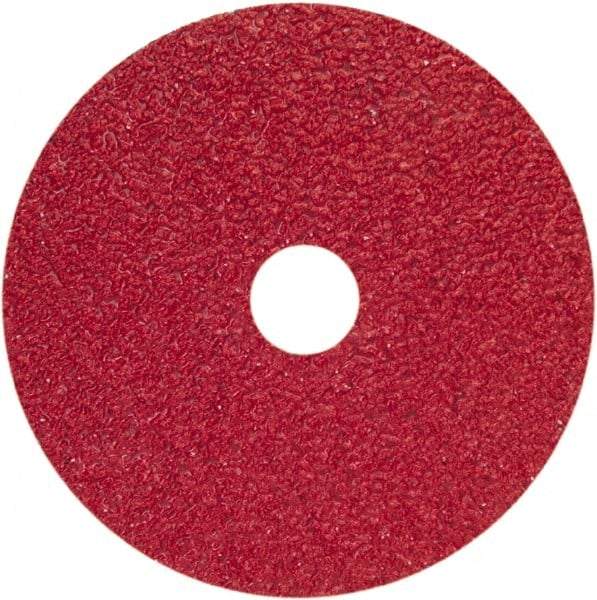 Norton - 40 Grit, 5" Disc Diam, 7/8" Center Hole, Type 29 Ceramic Alumina Flap Disc - 12,000 Max RPM, Fiberglass Backing, Arbor Attaching System, Coated - Americas Industrial Supply