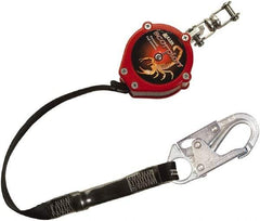 Miller - 9' Long, 310 Lb Capacity, Vectran/Polyester Fall Limiter - Steel Locking Snap Hook Connector, Swivel Shackle Connector, Black - Americas Industrial Supply