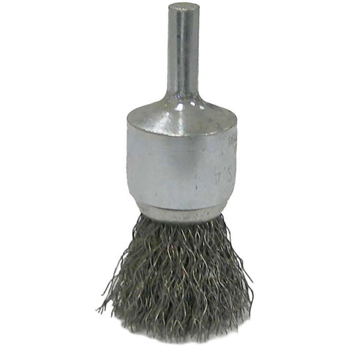 Vortec Pro 3/4″ Crimped Wire End Brush, .014″ Steel Fill, 1/4″ Stem, Retail Pack - Americas Industrial Supply