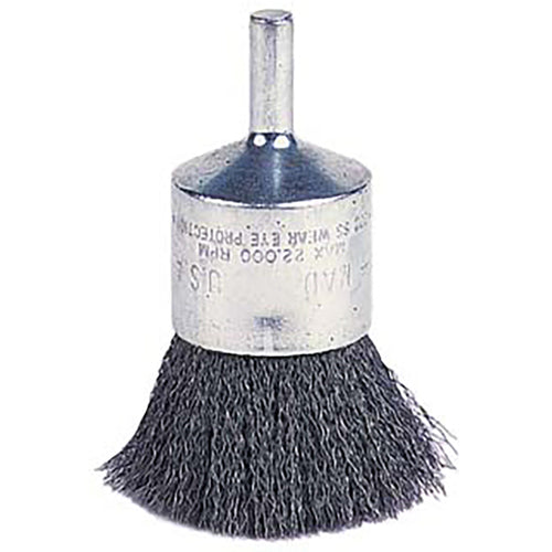 Vortec Pro 1″ Crimped Wire End Brush, .0104″ Wire, 1/4″ Stem, Retail Pack - Americas Industrial Supply