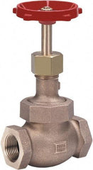 Milwaukee Valve - 1" Pipe, Threaded (NPT) Ends, Bronze Integral Globe Valve - Bronze Disc, Union Bonnet, 600 psi WOG, 300 psi WSP, Class 300 - Americas Industrial Supply