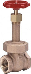 Milwaukee Valve - 3/8" Pipe, Class 150, Threaded (NPT) Bronze Solid Wedge Gate Valve - 300 WOG, 150 WSP, Union Bonnet, For Use with Water, Oil & Gas - Americas Industrial Supply