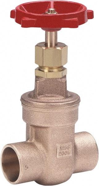 Milwaukee Valve - 1/2" Pipe, Class 125, Threaded (NPT) Bronze Solid Wedge Stem Gate Valve - 200 WOG, 125 WSP, Threaded Bonnet, For Use with Water, Oil & Gas - Americas Industrial Supply