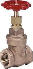 Milwaukee Valve - 3/8" Pipe, Class 125, Threaded (NPT) Bronze Solid Wedge Stem Gate Valve - 200 WOG, 125 WSP, Threaded Bonnet, For Use with Water, Oil & Gas - Americas Industrial Supply