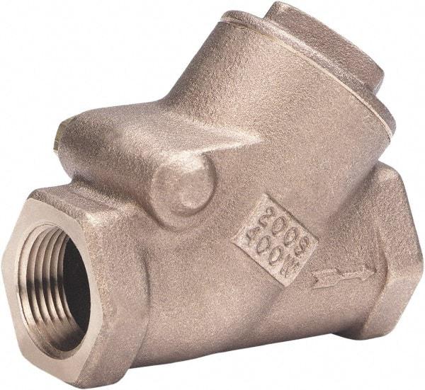 Milwaukee Valve - 1-1/4" Bronze Check Valve - Check Valve, Threaded (NPT), 400 WOG - Americas Industrial Supply