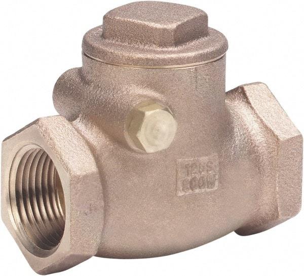 Milwaukee Valve - 1-1/4" Bronze Check Valve - Check Valve, Threaded (NPT), 200 WOG - Americas Industrial Supply