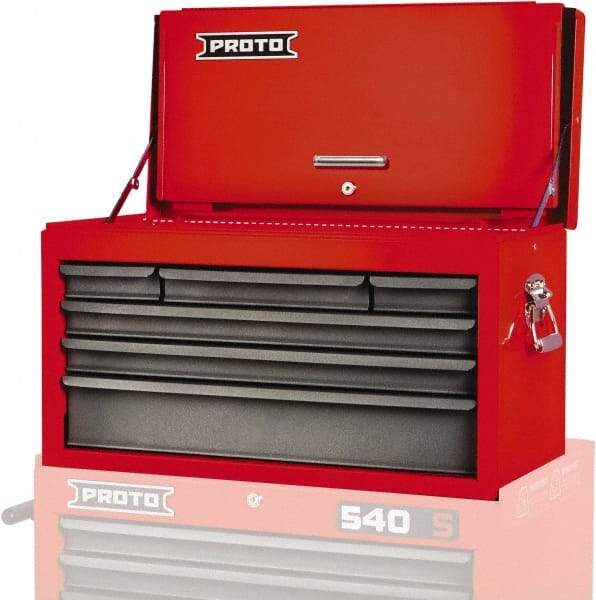 Proto - 6 Drawer Top Tool Chest - 27" Wide x 12" Deep x 15" High, Steel, Gray - Americas Industrial Supply