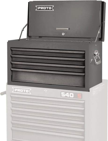 Proto - 4 Drawer Top Tool Chest - 27" Wide x 12" Deep x 15" High, Steel, Gray - Americas Industrial Supply