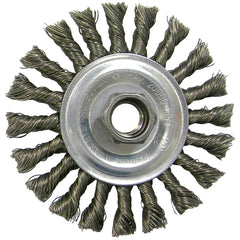 ‎Vortec Pro 4″ Knot Wire Wheel, Cable Twist, .020″ Steel Fill, 5/8″-11 UNC Nut, Retail Pack - Americas Industrial Supply