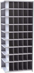 Hallowell - 54 Bin Closed Industrial Bin Shelving - 36 Inch Overall Width x 24 Inch Overall Depth x 87 Inch Overall Height, Gray Metal Bins - Americas Industrial Supply