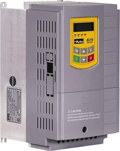 Parker - Three Phase, 460 Volt, 7-1/2 hp, Variable Frequency Drive - 5.43" Wide x 5.98" Deep x 9-1/4" High, IP20 - Americas Industrial Supply