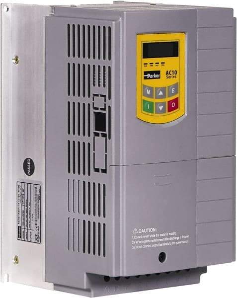 Parker - Three Phase, 460 Volt, 10 hp, Variable Frequency Drive - 6.14" Wide x 6.69" Deep x 10.43" High, IP20 - Americas Industrial Supply