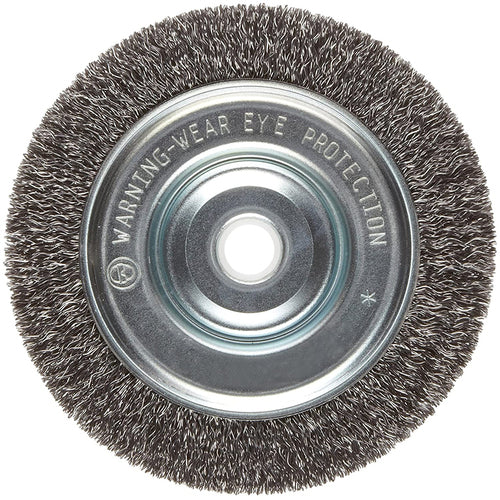 ‎Vortec Pro 5″ Crimped Wire Wheel, .014″ Steel Fill, Narrow Face, 5/8″-1/2″ Arbor Hole, Retail Pack - Americas Industrial Supply