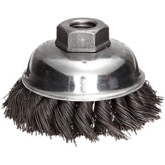 ‎Vortec Pro 3-1/2″ Crimped Wire Cup Brush, .014″ Steel Fill, 5/8″-11 UNC Nut, Retail Pack - Americas Industrial Supply