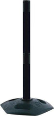 Tensator - 38" High, 2-1/2" Pole Diam, Receiver Post - 19" Base Diam, Octagon Recycled Rubber Base, Black Plastic Post, Tape, Dual Line Tape, For Outdoor Use - Americas Industrial Supply