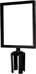 Tensator - 11-1/2" High x 11-1/2" Long x 9" Wide Barrier Sign Frame - Powder Coated Steel, Satin Black Finish, Satin Black, Use with Tensabarrier - Americas Industrial Supply