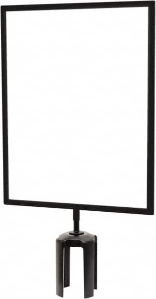 Tensator - 14-1/2" High x 14-1/2" Long x 11-1/2" Wide Barrier Sign Frame - Powder Coated Steel, Satin Black Finish, Satin Black, Use with Tensabarrier - Americas Industrial Supply