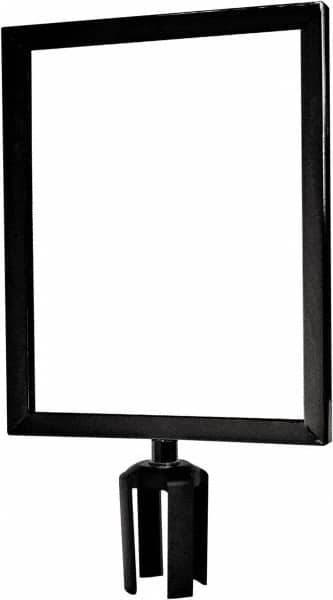 Tensator - 14-1/2" High x 14-1/2" Long x 11-1/2" Wide Barrier Sign Frame - Powder Coated Steel, Satin Black Finish, Satin Black, Use with Tensabarrier - Americas Industrial Supply