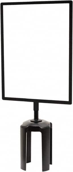 Tensator - 11-1/2" High x 11-1/2" Long x 7-1/2" Wide Barrier Sign Frame - Powder Coated Steel, Satin Black Finish, Satin Black, Use with Tensabarrier - Americas Industrial Supply