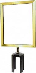 Tensator - 11-1/2" High x 11-1/2" Long x 9" Wide Barrier Sign Frame - Powder Coated Steel, Satin Brass Finish, Satin Brass, Use with Tensabarrier - Americas Industrial Supply