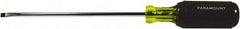Paramount - 5/16" Blade Width, 9-27/32" OAL Standard Slotted Screwdriver - 6" Blade Length, Round Shank, Acetate with Rubber Grip Handle - Americas Industrial Supply