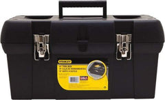 Stanley - Tool Box - 19-19/64" Wide x 9-5/8" Deep x 9-27/32" High, Plastic, Black - Americas Industrial Supply