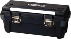 Stanley - Tool Box - 25-1/2" Wide x 10-1/16" Deep x 10-5/8" High, Plastic/Rubber/Aluminum, Black - Americas Industrial Supply