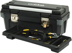 Stanley - Tool Box - 19-5/8" Wide x 10-1/2" Deep x 10-5/16" High, Plastic/Rubber, Black - Americas Industrial Supply