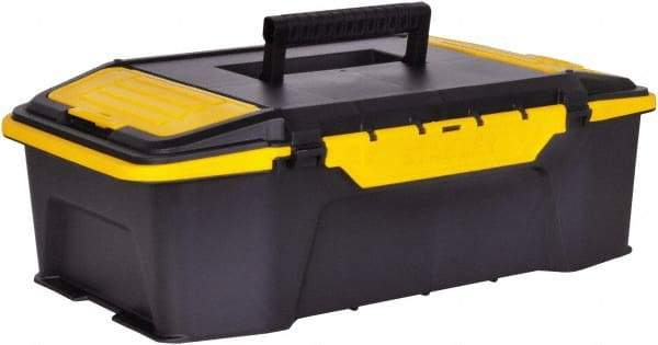 Stanley - 2 Compartment Tool Organizer - 19-7/8" Wide x 12-1/4" Deep x 6-5/8" High, Plastic, Black/Yellow - Americas Industrial Supply