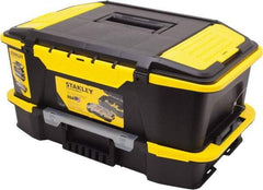Stanley - 4 Compartment Tool Organizer - 19" Wide x 12" Deep x 6" High, Plastic, Black/Yellow - Americas Industrial Supply