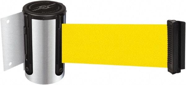 Tensator - 4-1/2" High x 7.5' Long x 2" Wide Wall Mount Barrier - Steel, Polished Chrome Finish, Chrome, Use with 898 Wall Receiver - Americas Industrial Supply