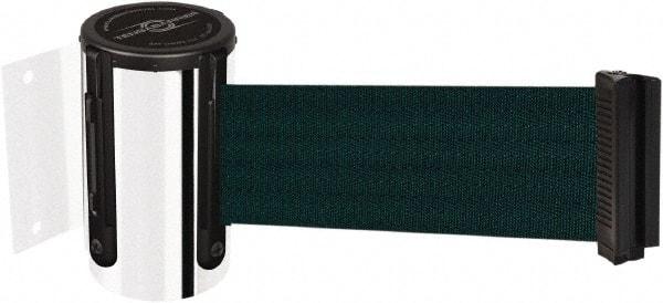 Tensator - 4-1/2" High x 7.5' Long x 2" Wide Wall Mount Barrier - Steel, Polished Chrome Finish, Chrome, Use with 898 Wall Receiver - Americas Industrial Supply