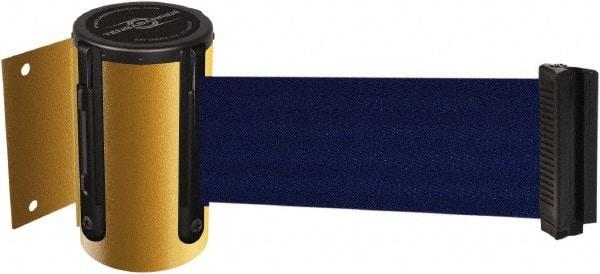 Tensator - 4-1/2" High x 7.5' Long x 2" Wide Wall Mount Barrier - Steel, Yellow Powdercoat Finish, Yellow, Use with 898 Wall Receiver - Americas Industrial Supply