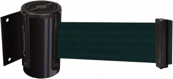 Tensator - 4-1/2" High x 7.5' Long x 2" Wide Wall Mount Barrier - Steel, Black Powdercoat Finish, Black, Use with 898 Wall Receiver - Americas Industrial Supply