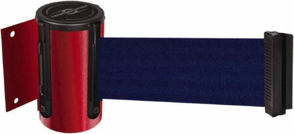 Tensator - 4-1/2" High x 7.5' Long x 2" Wide Wall Mount Barrier - Steel, Red Powdercoat Finish, Red, Use with 898 Wall Receiver - Americas Industrial Supply