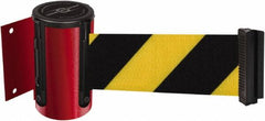 Tensator - 4-1/2" High x 13' Long x 2" Wide Wall Mount Barrier - Steel, Red Powdercoat Finish, Red, Use with 898 Wall Receiver - Americas Industrial Supply