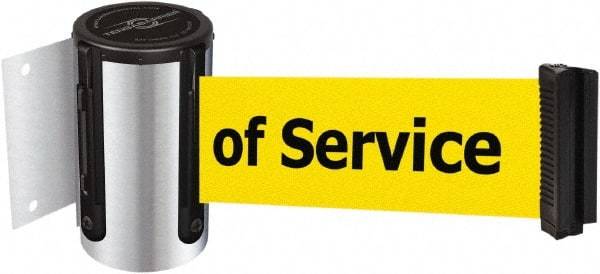 Tensator - 4-1/2" High x 13' Long x 2" Wide Wall Mount Barrier - Steel, Polished Chrome Finish, Chrome, Use with 898 Wall Receiver - Americas Industrial Supply