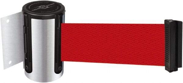 Tensator - 4-1/2" High x 13' Long x 2" Wide Wall Mount Barrier - Steel, Polished Chrome Finish, Chrome, Use with 898 Wall Receiver - Americas Industrial Supply