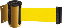 Tensator - 4-1/2" High x 13' Long x 2" Wide Wall Mount Barrier - Steel, Yellow Powdercoat Finish, Yellow, Use with 898 Wall Receiver - Americas Industrial Supply