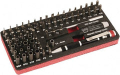 Wiha - 68 Piece, 4mm Drive Screwdriver Micro Bit Set - #000 to #2 Phillips, T1 to T20 Torx, 0.8, 1.2, 1.5, 1.8, 2, 2.5, 3, 3.5 & 4mm Slotted - Americas Industrial Supply