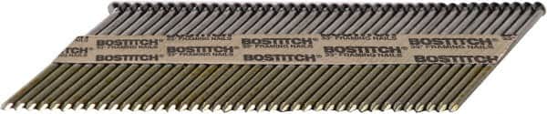 Stanley Bostitch - 11 Gauge 0.131" Shank Diam 3-1/4" Long Framing Nails for Power Nailers - Steel, Bright Finish, Smooth Shank, Angled Stick Paper Tape Collation, Round Head - Americas Industrial Supply