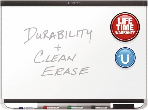 Quartet - 48" High x 96" Wide Magnetic Dry Erase Board - Porcelain, Includes Chisel-Tip Dry-Erase Markers, Two Magnets, Accessory Tray & Mounting Kit - Americas Industrial Supply