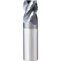 Corner Radius End Mill: 1/2″ Dia, 1″ LOC, 0.03″ Radius, 4 Flutes, Solid Carbide 3″ OAL, 1/2″ Shank Dia, 45 ° Helix, AlTiN Coated, Centercutting, Series XPR-NB