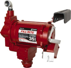 Tuthill - 35 GPM, 1" Hose Diam, Gasoline, Kerosene & Diesel Fuel AC High Flow Tank Pump with Auto Nozzle - Cast Iron Pump, 1-1/4" Inlet, 1" Outlet, 115/230 Volts, 3/4 hp - Americas Industrial Supply