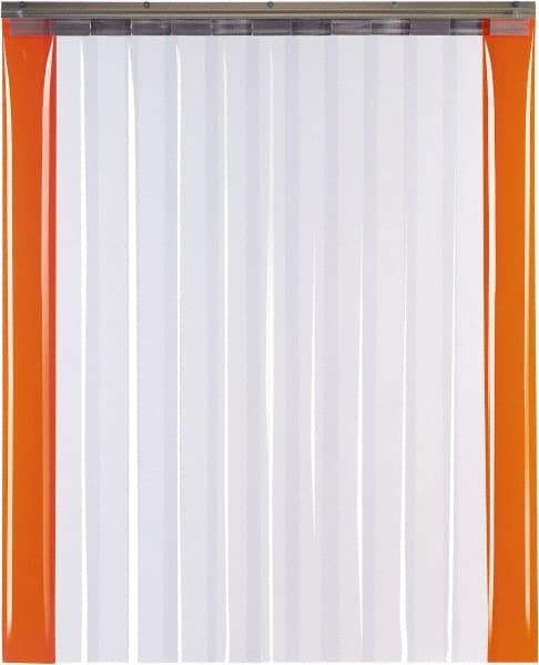 TMI, LLC - 3' Door Width x 7' Door Height PVC Smooth with Reinforced Bonded Bead (Style) Armor Bond Strip Door Kit - 8" Strip Width x 0.08" Strip Thickness, Clear, 50% Overlap - Americas Industrial Supply