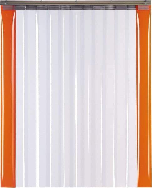 TMI, LLC - 8' Door Width x 8' Door Height PVC Smooth with Reinforced Bonded Bead (Style) Armor Bond Strip Door Kit - 12" Strip Width x 1/8" Strip Thickness, Clear, 67% Overlap - Americas Industrial Supply