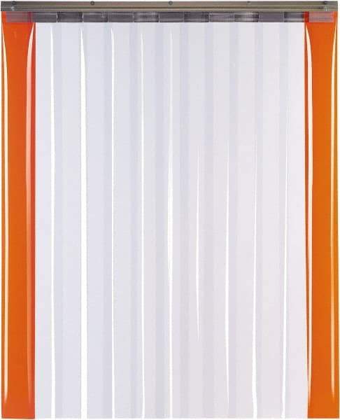 TMI, LLC - 10' Door Width x 10' Door Height PVC Smooth with Reinforced Bonded Bead (Style) Armor Bond Strip Door Kit - 12" Strip Width x 1/8" Strip Thickness, Clear, 67% Overlap - Americas Industrial Supply